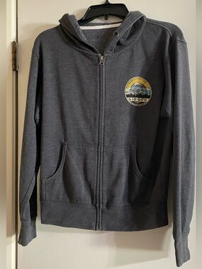 Men and women’s Charcoal Zip-Up Hoodie with Big Sur Patch